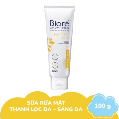 BIORE Skin Purifying Facial Foam Bright Skin With Vitamin C And Green Tea Extract 100g