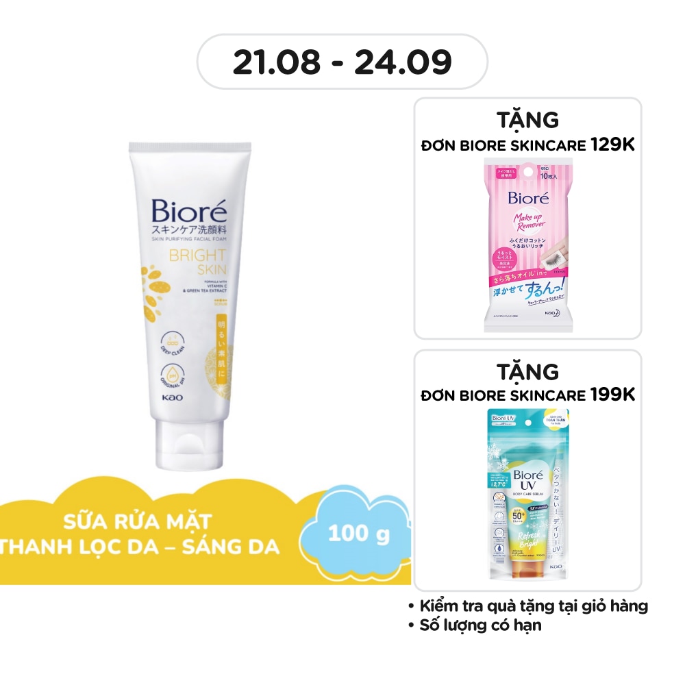 Sữa Rửa Mặt Bioré Thanh Lọc Da Và Làm Sáng Da 100g