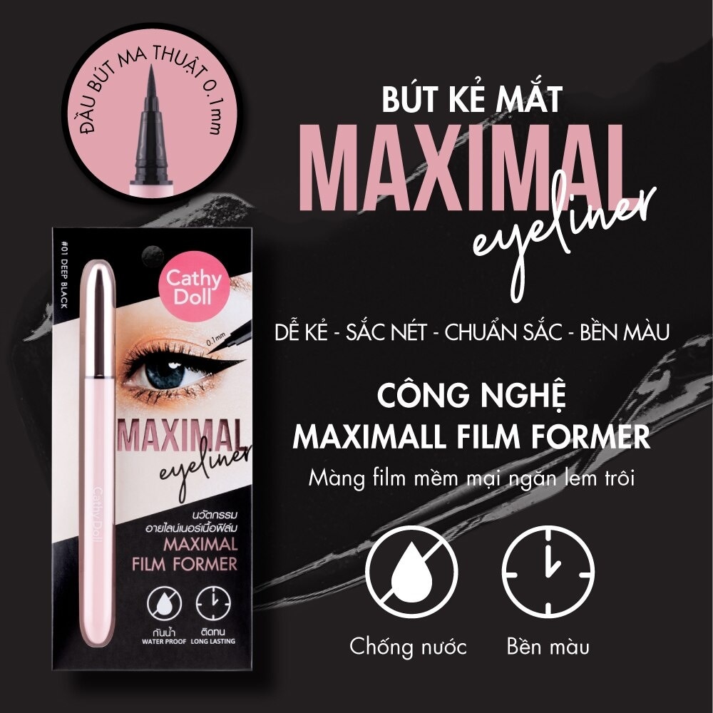 Bút Kẻ Mắt Cathy Doll Maximal Eyeliner 0.7ml .#02 Sexy Brown