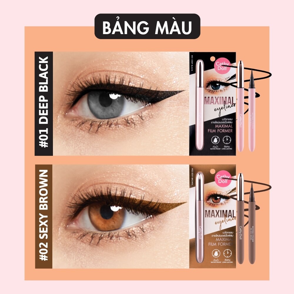 Bút Kẻ Mắt Cathy Doll Maximal Eyeliner 0.7ml .#02 Sexy Brown