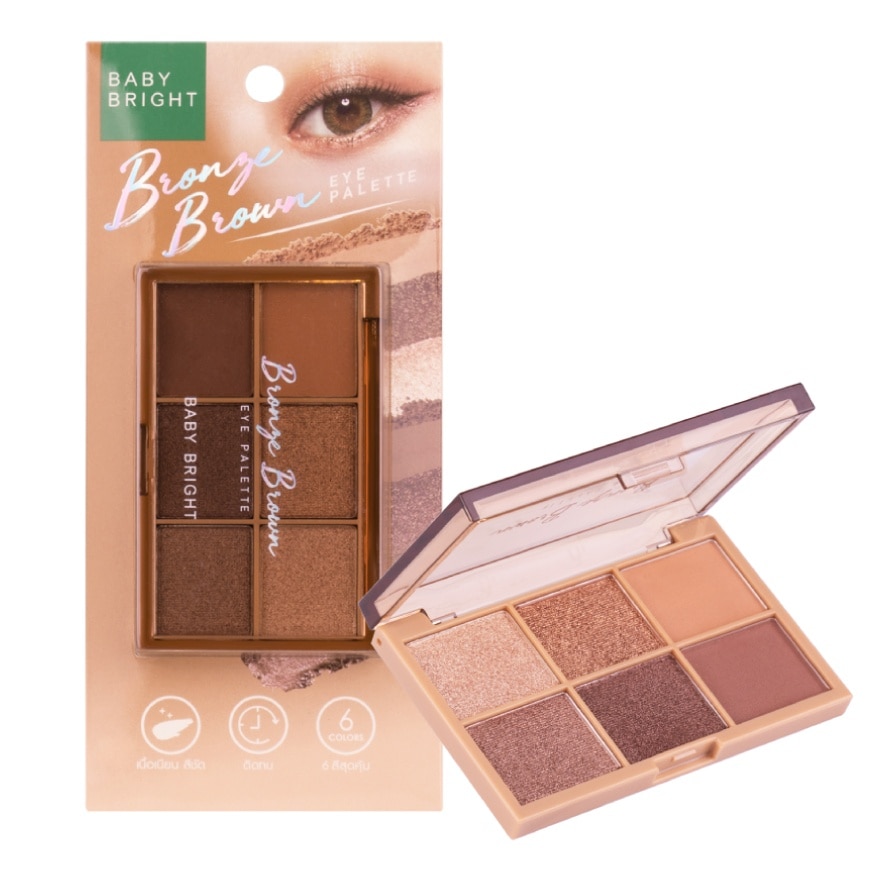 Bảng Phấn Mắt Baby Bright Eye Palette 0.7g x 6 Màu .# Bronze Brown
