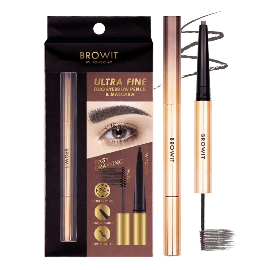 Chì Kẻ Mày Và Mascara Mày 2 Trong 1 Browit Ultra Fine Duo Eyebrow Pencil And Mascara 0.16g + 1.26g .#Ash Brown