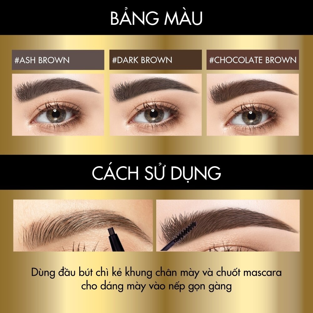 Ultra Fine Duo Eyebrow Pencil And Mascara 0.16g + 1.26g .#Dark Brown