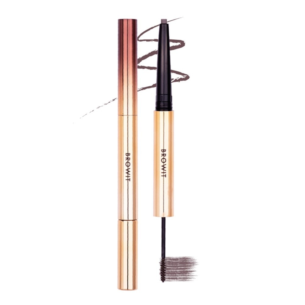 Ultra Fine Duo Eyebrow Pencil And Mascara 0.16g + 1.26g .#Chocolate Brown