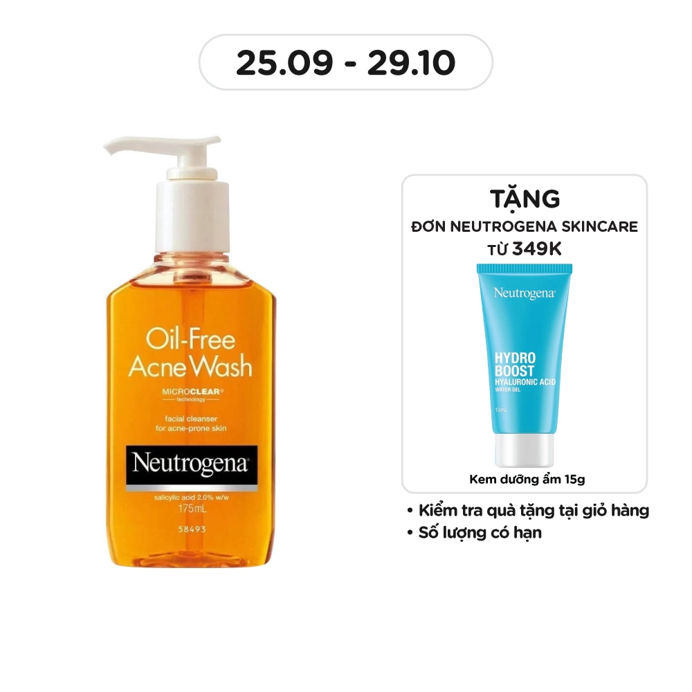 Sữa Rửa Mặt Neutrogena Cho Da Mụn Oil-Free Acne 175ml