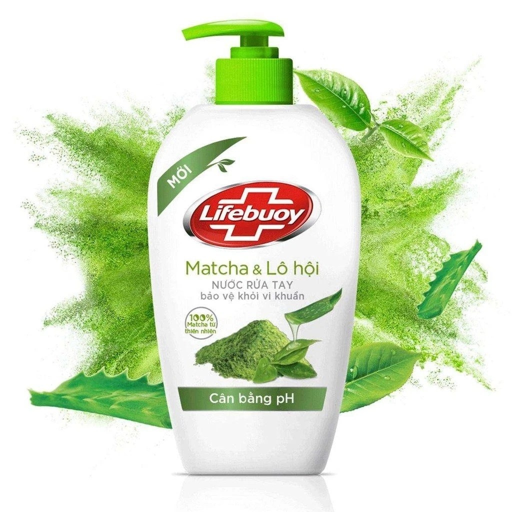 Nước Rửa Tay Lifebuoy Matcha & Lô Hội 450g