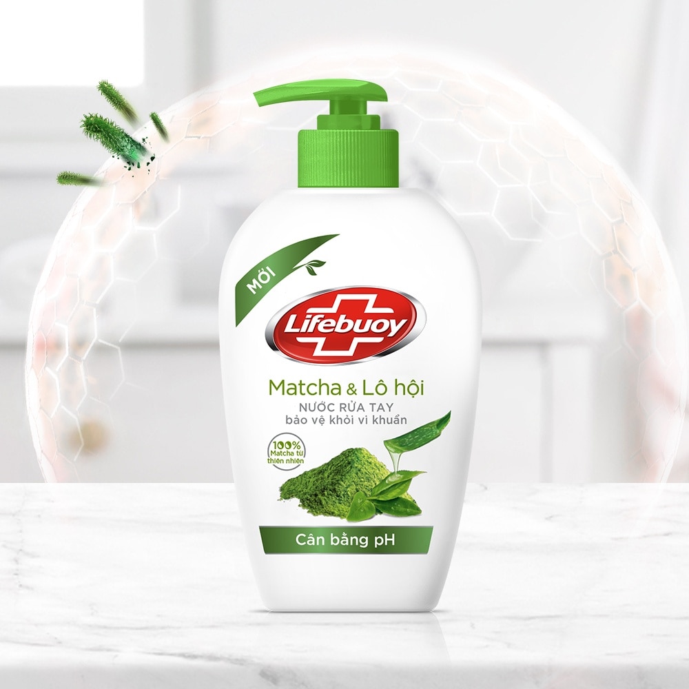 Nước Rửa Tay Lifebuoy Matcha & Lô Hội 450g