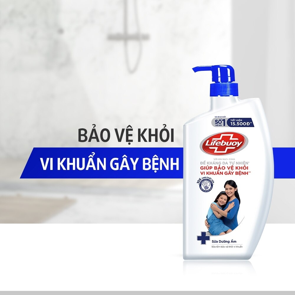 Sữa Tắm Lifebuoy Sữa Dưỡng Ẩm Sạch Khuẩn Giúp Bảo Vệ Khỏi Vi Khuẩn Gây Bệnh 800g