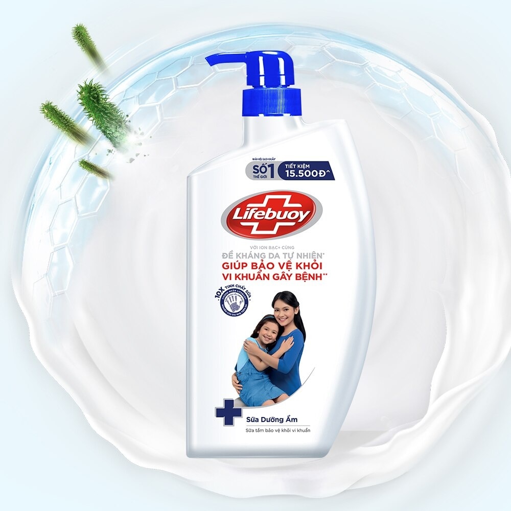 Sữa Tắm Lifebuoy Sữa Dưỡng Ẩm Sạch Khuẩn Giúp Bảo Vệ Khỏi Vi Khuẩn Gây Bệnh 800g