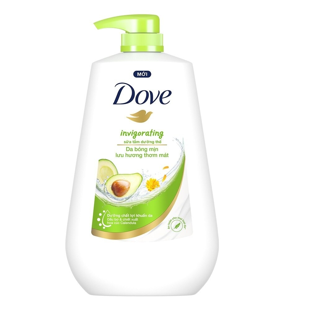 Sữa Tắm Dove Dưỡng Thể Invigorating Lưu Hương Thơm Mát Chiết Xuất Bơ & Hoa Cúc 900g