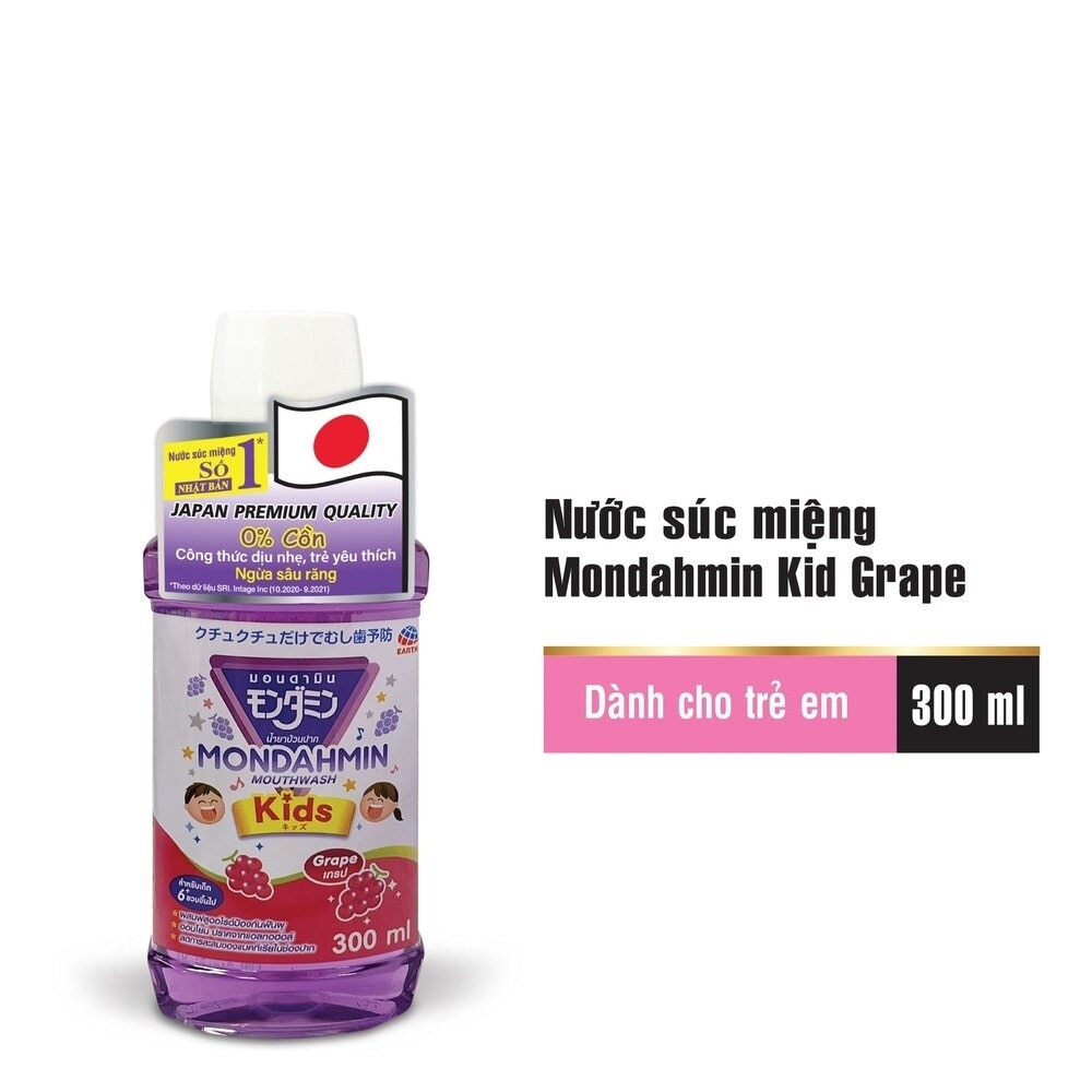 Nước Súc Miệng Mondahmin Cho Trẻ Em Vị Nho Mondahmin Kids Grape 300ml