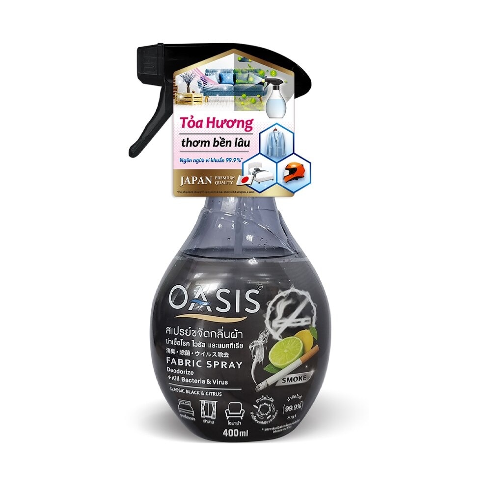 Oasis Fabric Spray Classic Black & Citrus For Tobacco Smoke 400ml