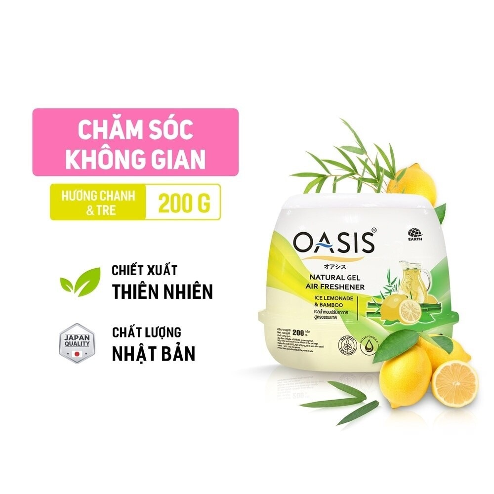 Oasis Natural Gel Air Freshener Ice Lemonade & Bamboo 200g