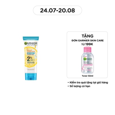 GARNIER Sữa Rữa Mặt Ngừa Mụn Garnier Skin Naturals Bright Complete Anti-Acne Cleansing Foam 100ml