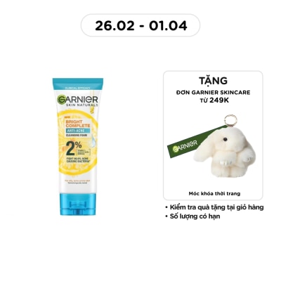 GARNIER - Skin Naturals Bright Complete Anti-acne Cleansing Foam 100ml