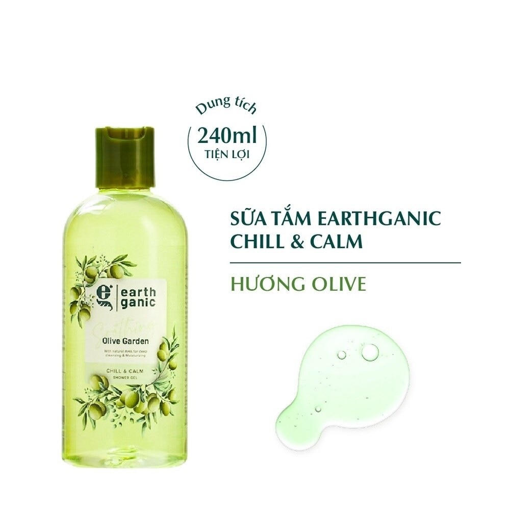 Gel Tắm Earthganic Chill & Calm Hương Ô Liu 240ml