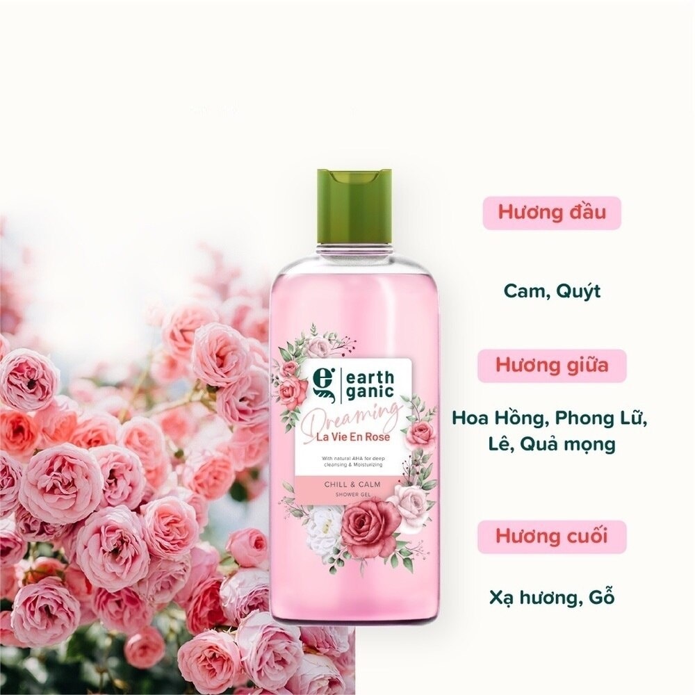 Gel Tắm Earthganic Chill & Calm Hương Hoa Hồng 240ml