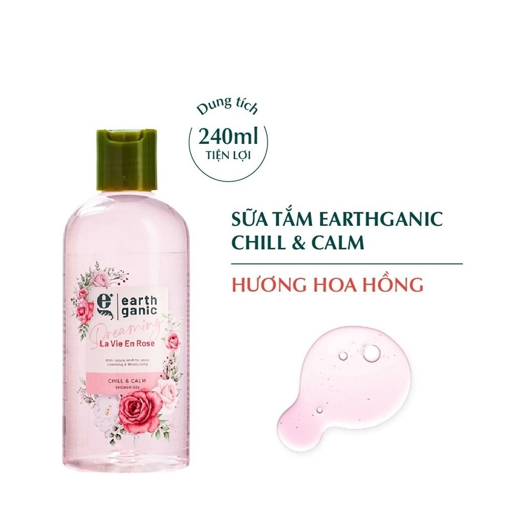 Gel Tắm Earthganic Chill & Calm Hương Hoa Hồng 240ml