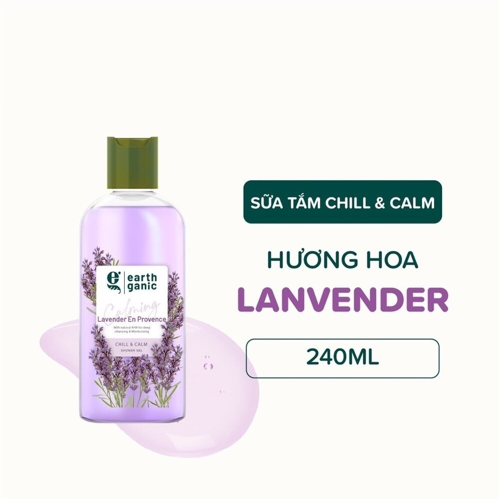 Gel Tắm Earthganic Chill & Calm Hương Hoa Oải Hương 240ml