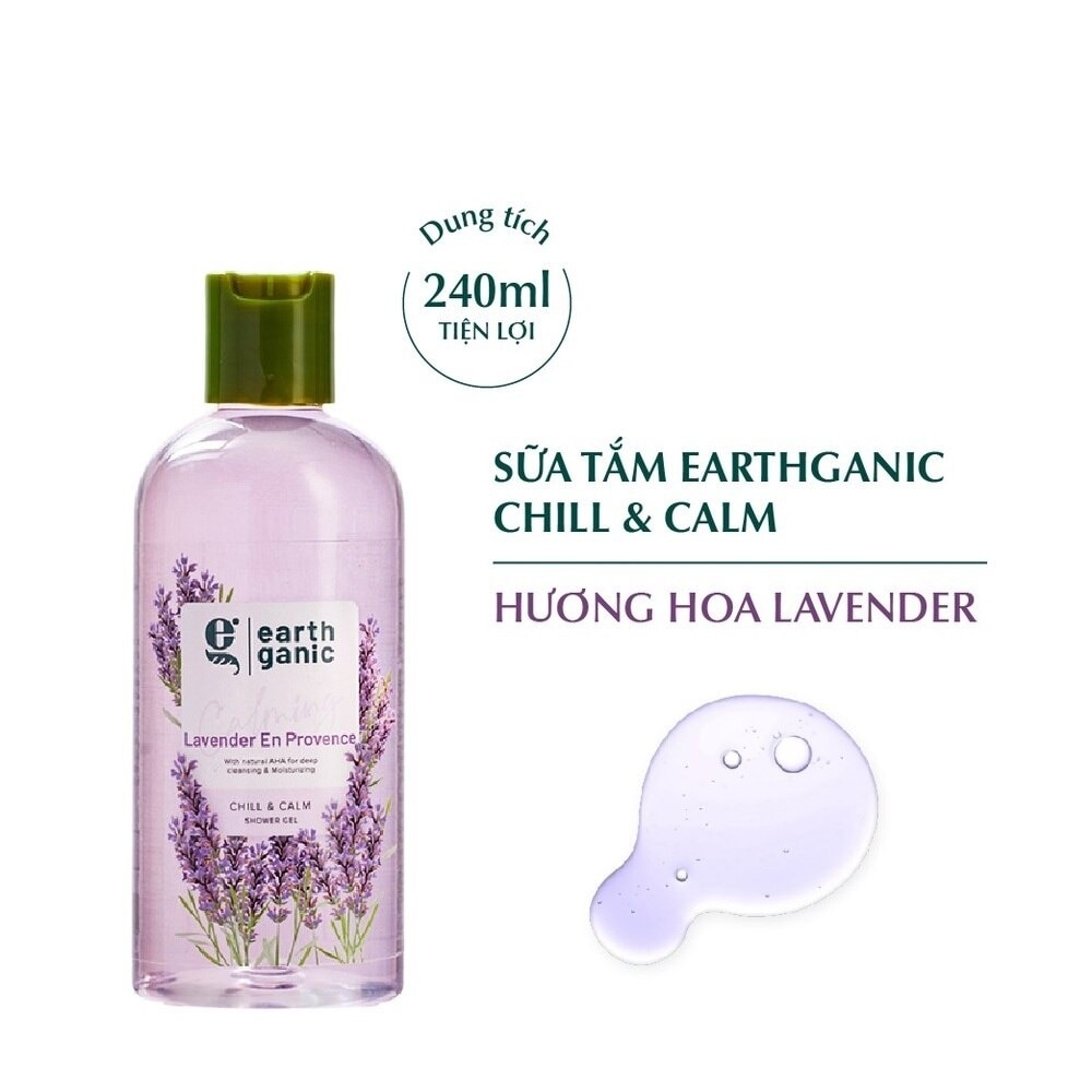 Gel Tắm Earthganic Chill & Calm Hương Hoa Oải Hương 240ml