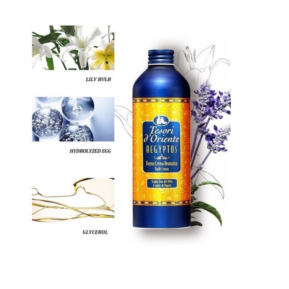 Aegyptus Bagno Crema Aromatico Bath Cream Giglio Blu Del Nilo E Papiro 500ml