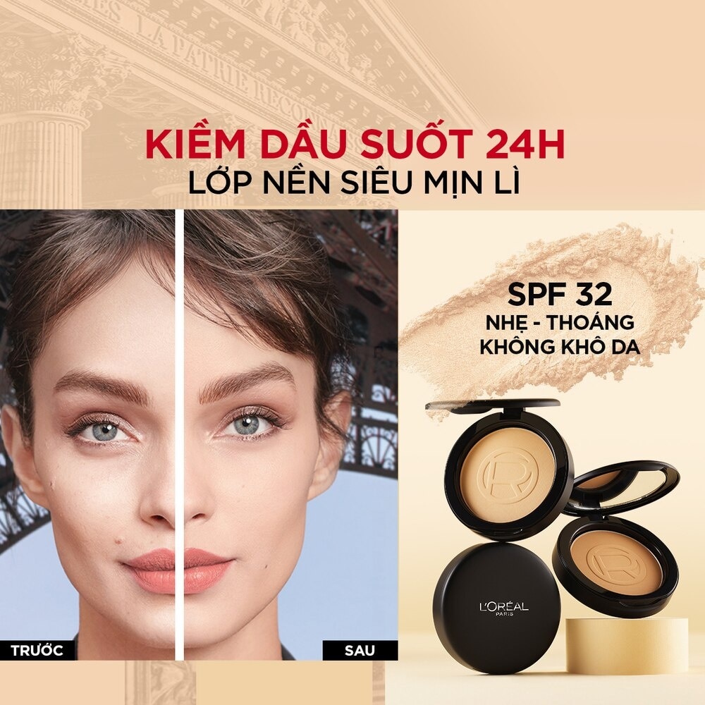 Infallible Oil Killer High Coverage Powder SPF32 PA+++ 6g .#128 Natural Buff