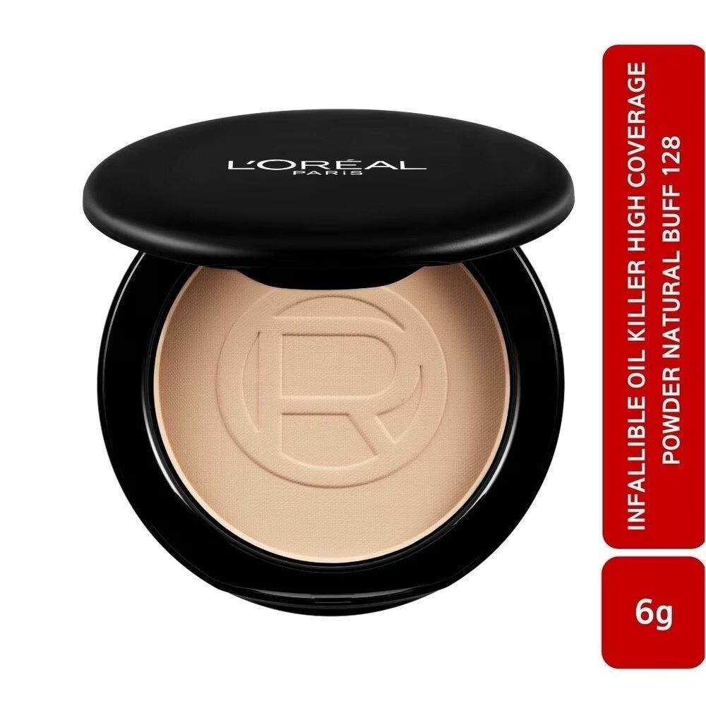 Infallible Oil Killer High Coverage Powder SPF32 PA+++ 6g .#128 Natural Buff