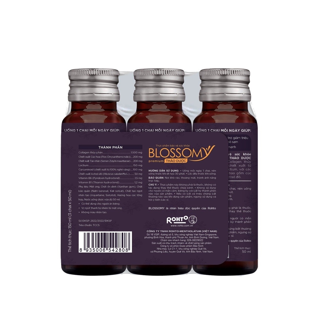 Blossomy Premium Health Care Drink Herbal Protection From Inside 50ml x 3 Bottles