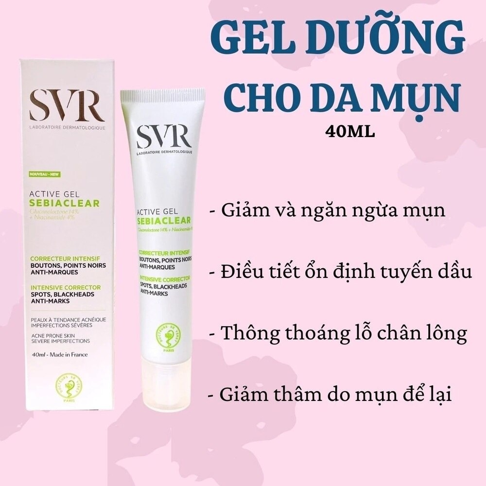 Gel Dưỡng Ẩm SVR Giảm Mụn Sebiaclear Active 40ml