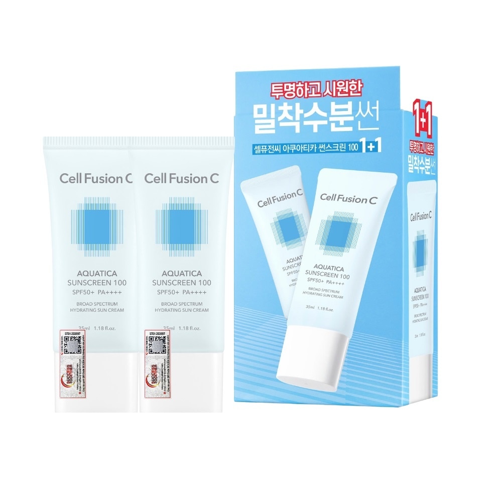 Kem Chống Nắng Cell Fusion C Cấp Ẩm, Dịu Da Aquatica Sunscreen 100 SPF50+/PA++++ 35ml+35ml