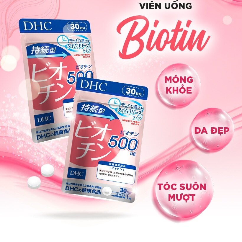 Thực Phẩm Bảo Vệ Sức Khỏe Viên Uống DHC Biotin Hỗ Trợ Làm Đẹp Tóc Và Móng Sustained Release 30 Viên