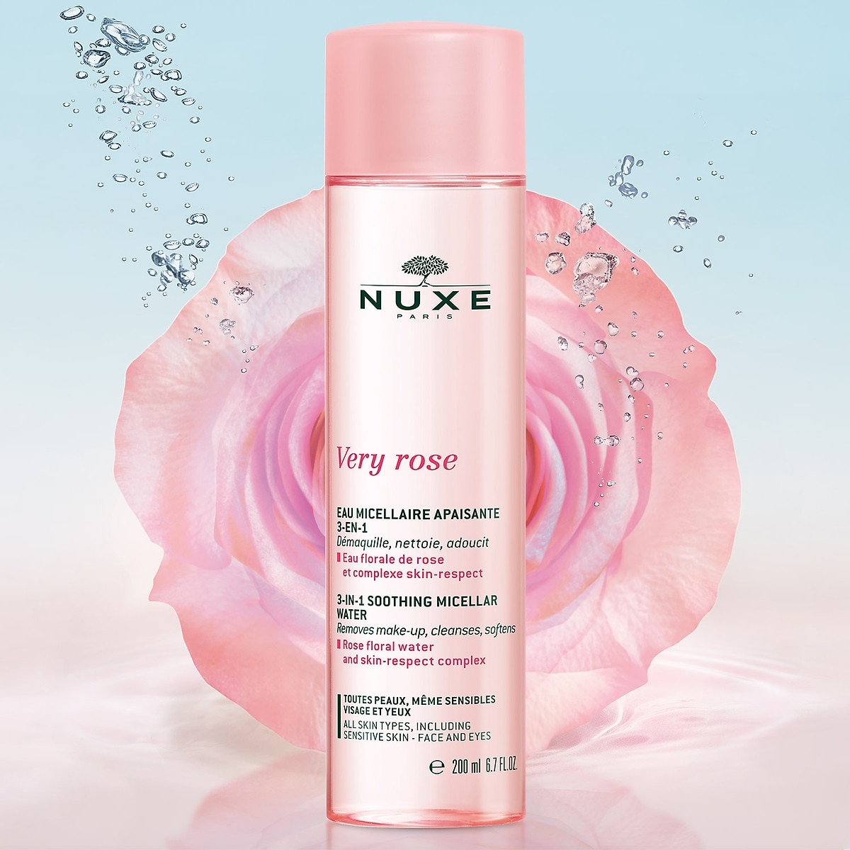 Nước Tẩy Trang Nuxe 3in1 Chiết Xuất Hoa Hồng Very Rose Micellar Water 200ml