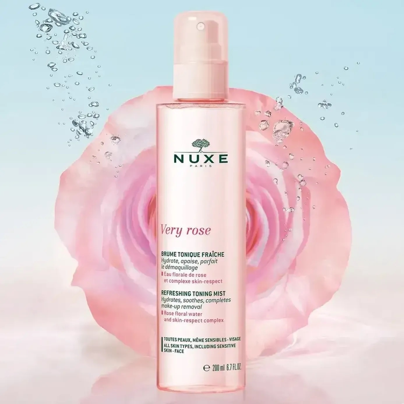 Xịt Khoáng Nuxe Dưỡng Ẩm Chiết Xuất Hoa Hồng Very Rose Refreshing Toning Mist 200ml
