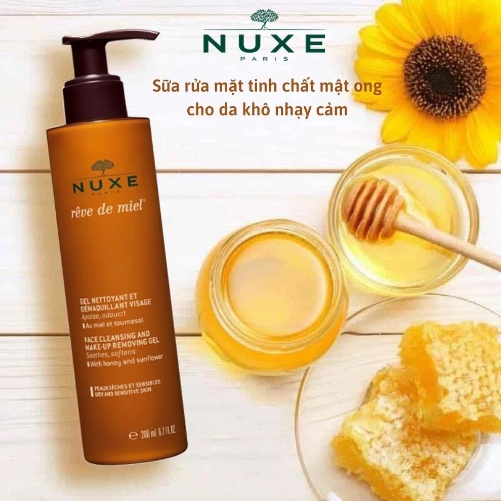 Gel Tắm Và Rửa Mặt Nuxe Chiết Xuất Mật Ong Reve De Miel Face and Body Ultra Rich Cleansing Gel 400ml