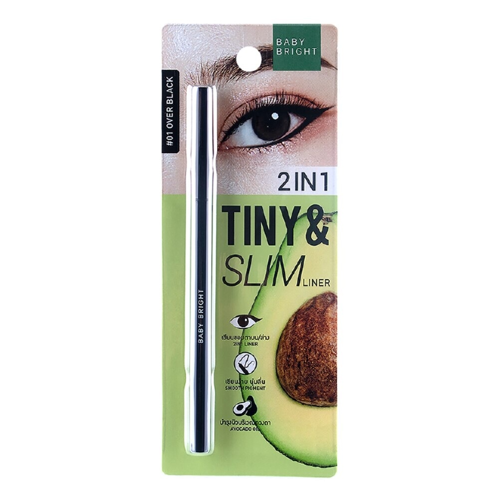 Chì Kẻ Mắt Baby Bright 2 In 1 Tiny & Slim Liner 0.1g .#01 Over Black