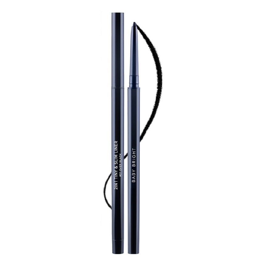 BABY BRIGHT Chì Kẻ Mắt Baby Bright 2 In 1 Tiny & Slim Liner 0.1g .#01 Over Black