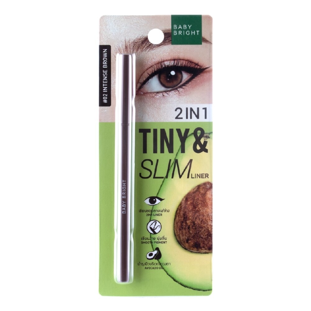 2 In 1 Tiny & Slim Liner 0.1g .#02 Intense Brown