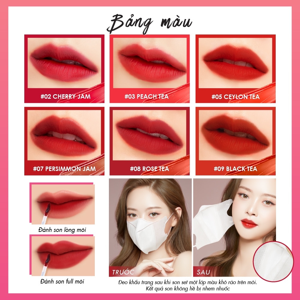 Son Kem Lì Baby Bright Mask Friendly Lip Tint 2.5g .#07 Persimmon Jam