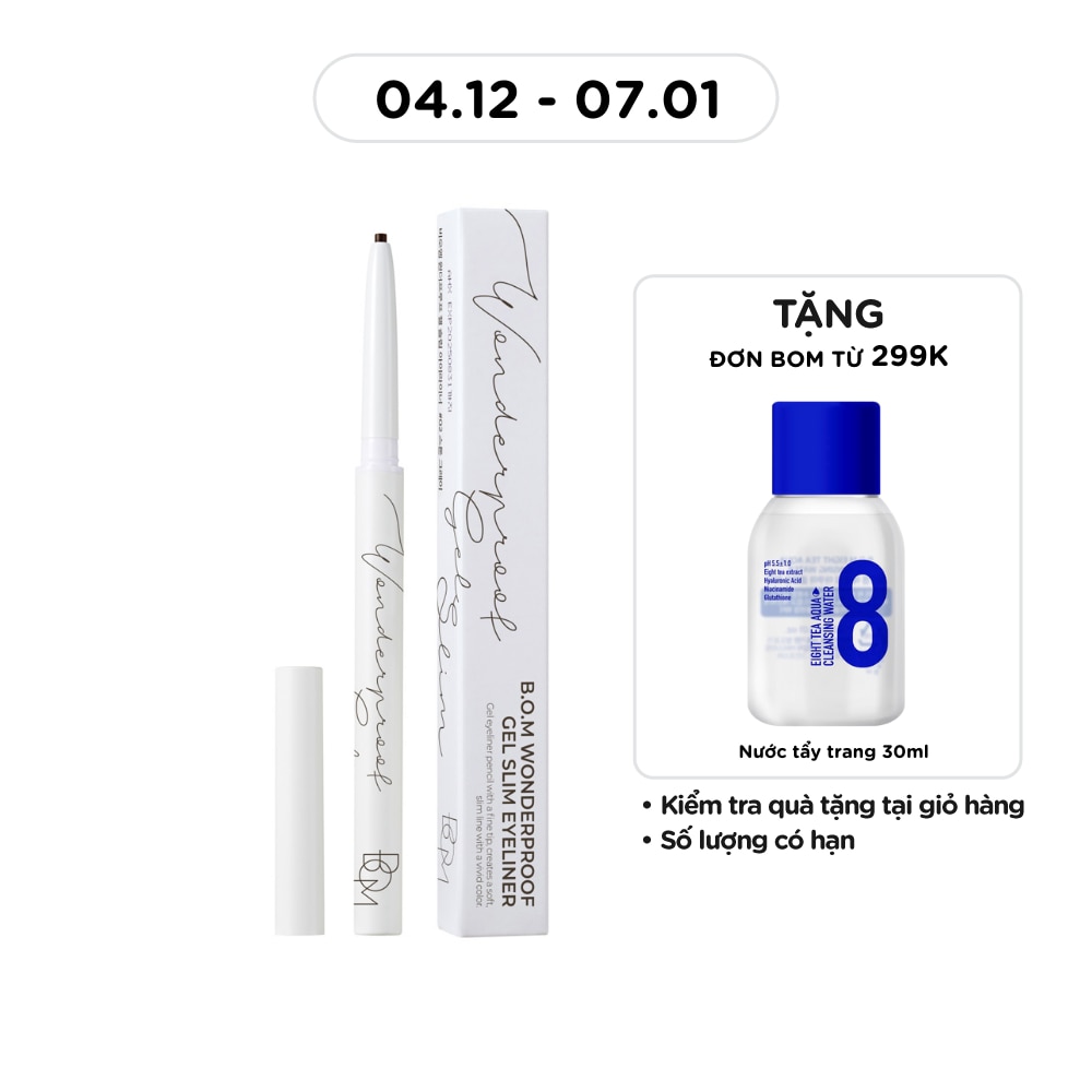 Chì Kẻ Mắt BOM Siêu Mảnh Lâu Trôi Wonderproof Gel Slim 0.1g .#03 Deep Brown Nâu Đậm Cuốn Hút