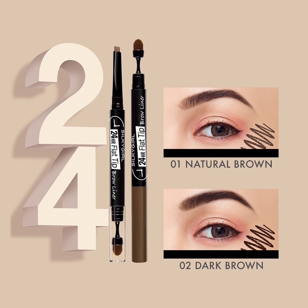 24H Flat Tip Brow Liner 0.15g .#01 Natural Brown