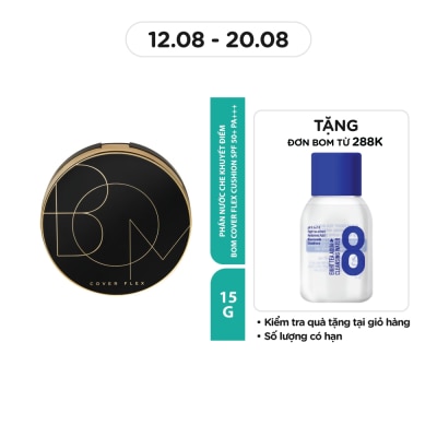 BOM Phấn Nước Đa Năng BOM Che Mọi Khuyết Điểm Cover Flex Cushion SPF50+ 15g .#21N Ivory Màu Trắng Ngà
