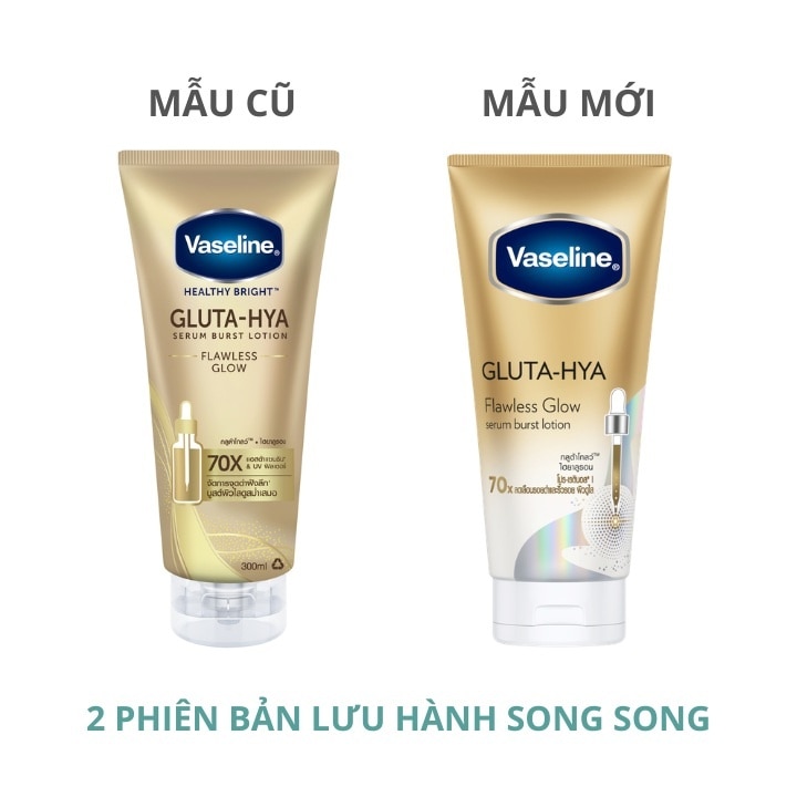 Serum Dưỡng Thể Vaseline Healthy Bright Gluta Hya Burst UV Lotion Flawless Bright 300ml image