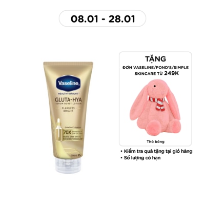 VASELINE Serum Dưỡng Thể Vaseline Healthy Bright Gluta Hya Burst UV Lotion Flawless Bright 300ml