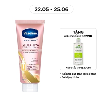 VASELINE Serum Dưỡng Thể Vaseline Healthy Bright Gluta Hya Burst Lotion Dewy Radiance 330ml