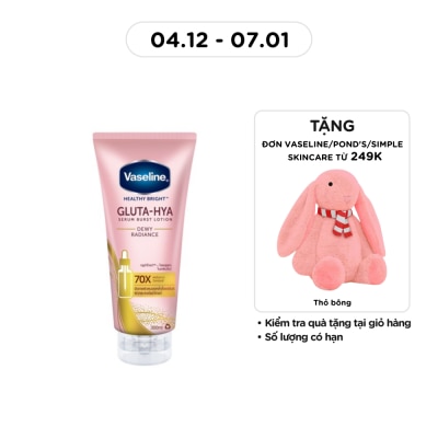 VASELINE Serum Dưỡng Thể Vaseline Healthy Bright Gluta Hya Burst Lotion Dewy Radiance 300ml