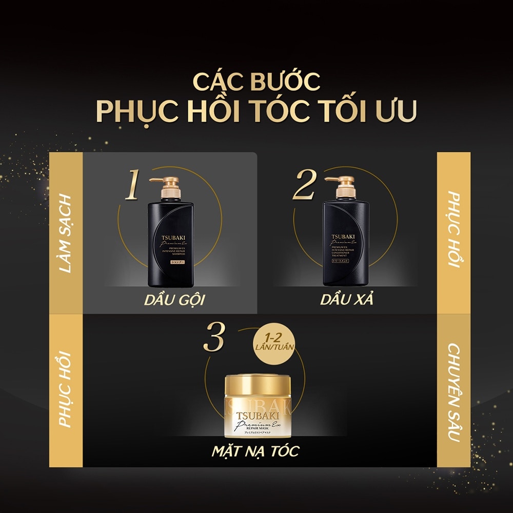 Dầu Gội Tsubaki Phục Hồi Hư Tổn Chuyên Sâu Premium Ex Intensive Repair Shampoo 490ml