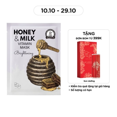 BOM Mặt Nạ Bom Sáng Da Honey & Milk Brightening Vitamin Mask 25g