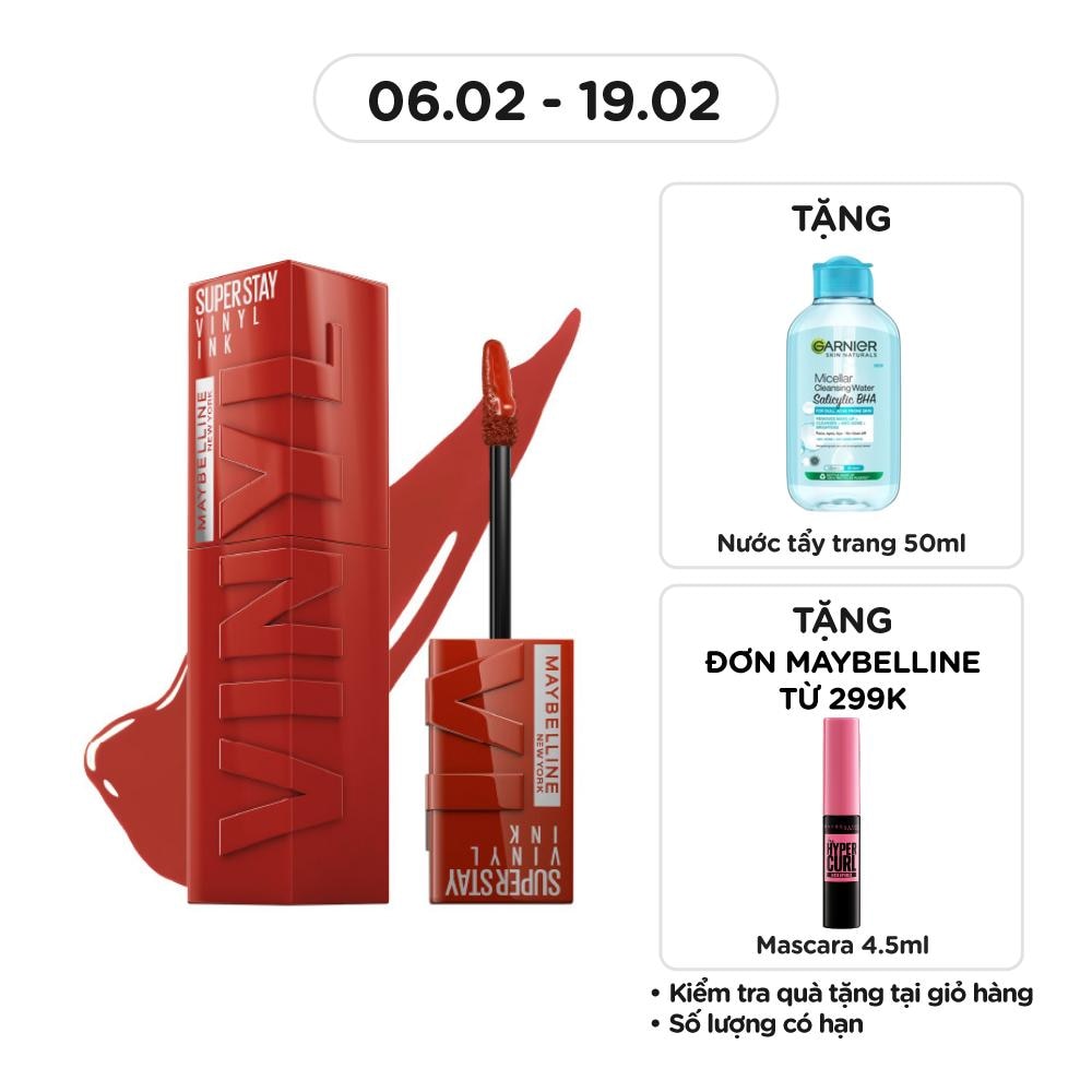 Son Kem Bóng Maybelline Super Stay Vinyl Ink 4.2ml .#61 Risky Gạch Đun