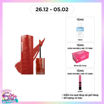 MAYBELLINE NEW YORK Son Kem Bóng Maybelline Super Stay Vinyl Ink 4.2ml .#61 Risky Gạch Đun