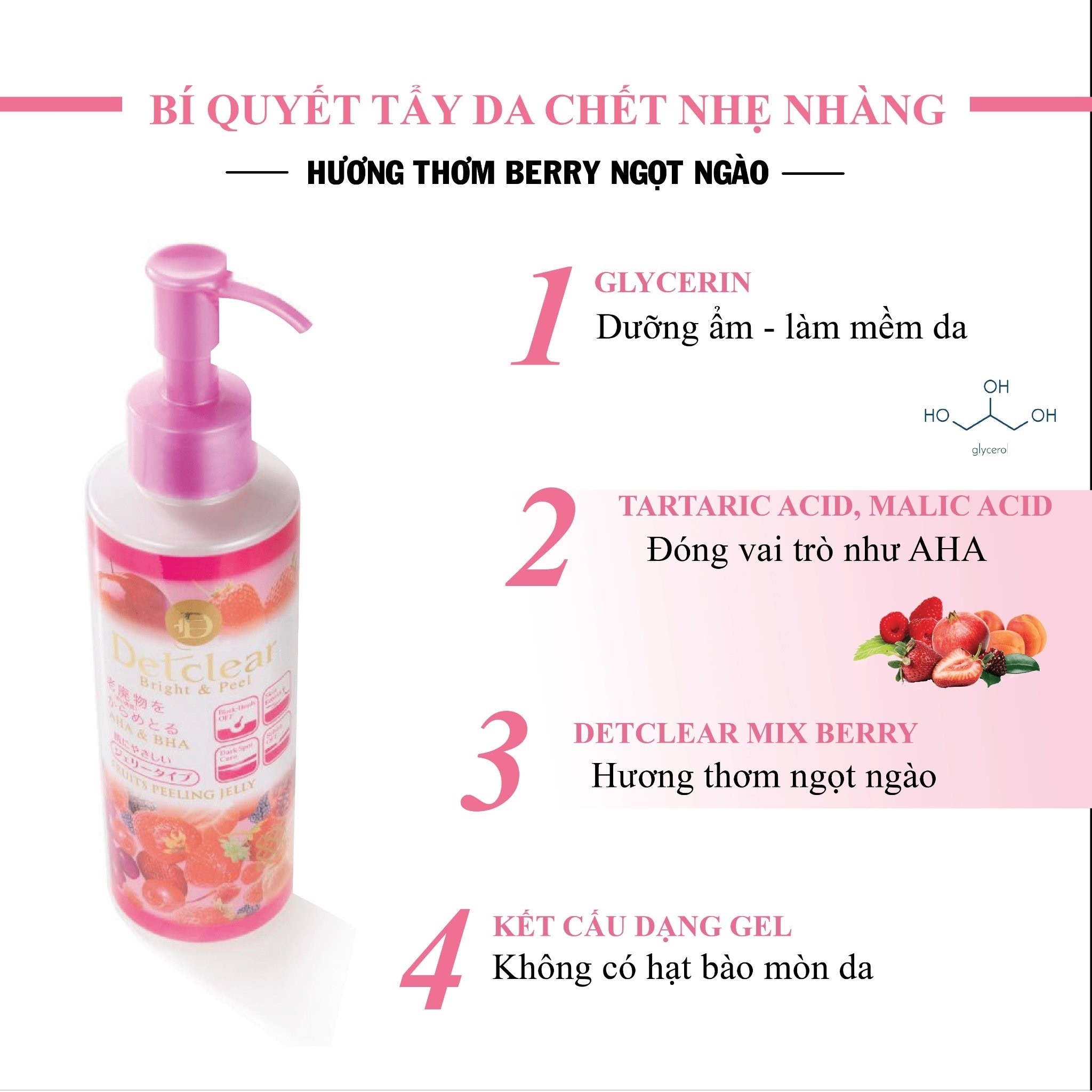 Detclear Mix Berry Bright And Peel Peeling Jelly 180ml